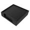 Dacasso Black Leatherette 4 Square Coaster Set with Stitched Edging and Holder AG-1318 - alternate 1